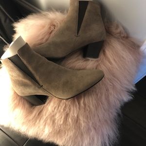 Taupe suede Aquatalia ankle boots